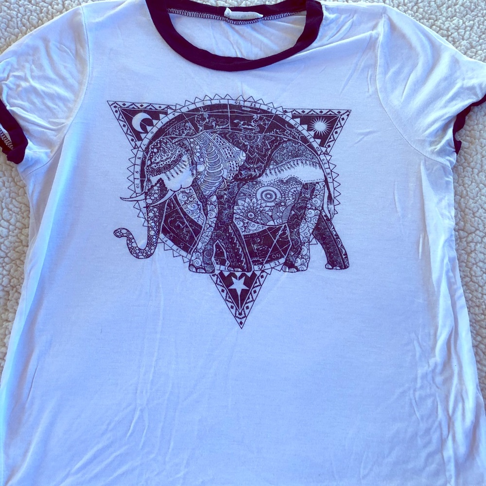 Full Tilt Bohemian Elephant Print T-shirt